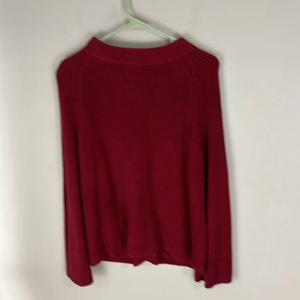 Talbots Red Ribbed Button Front Cardigan Sweater Size Small - Picture 3 of 10